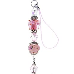 Gioielli Italy Light Pink Merriment Glass Bead Cell Phone Charm
