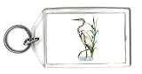 Keychain with water, plant, walking, crane, stork
