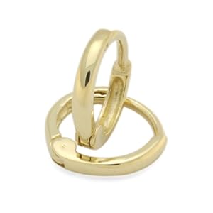 14K Gold Huggie Earrings 1.5mm Domed Small Yellow Gold
