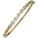 14K Yellow Gold Diamond Bangle Bracelet