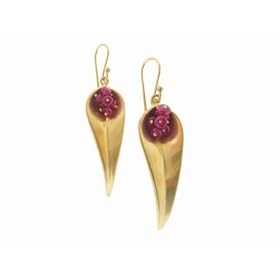 Long Day Flowers in 18 Karat with Rubies by Annette Ferdinandsen
