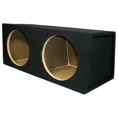 New Dual Car Black Subwoofer Box Sealed Automotive Enclosure for Two 12