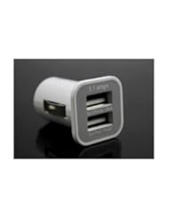 3.1A Dual USB Car Charger Adapter for iPad iPad2 iPhone iPod (White)