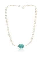 Alexandra Plata Conjunto de collar y colgante Howlita