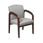Office Star Work Smart Cherry Finish Wood Visitors Chair, Ruby