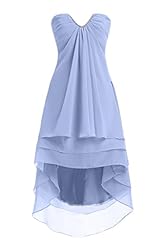 Strapless Cocktail Short Chiffon Natural   Waistline Asymmetric 2015 Homecoming Dress/Bridesmaid Dress/Wedding Party Dress 