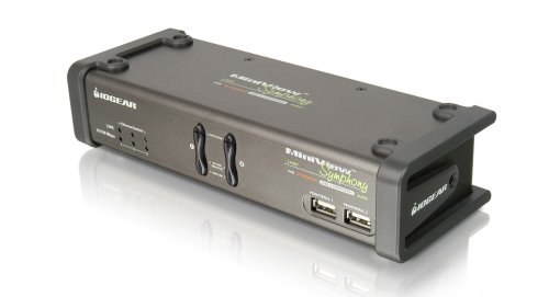 IOGear 2-Port Symphony KVM Switch with USB Video Card, USB Hub, and Cables GCS1772 (Grey) On Sale