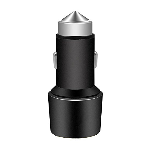 Car Charger,Yoyamo 3.1a / 15w Dual USB Ports Car Charger with Car Escape Emergency Safety Hammer Function -Rapid Portable Travel Charger for Smartphone/tablets (Black)