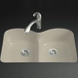 Kohler K-6626-6U-G9 Langlade White/Color Undermount - Double Bowl Kitchen Sink - Sandbar