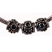 Antique Silver Plated Spacer Bead Fits Pandora Raised Column with Capri Blue Stone (3)