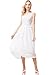 OSA Women's Vintage Fit Flare Casual Embroidery Chiffon Lace Maxi Dress
