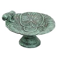 Midas-Lin Co Ltd-Import Frog Tabletop Birdbath C324-66 Bird Bath