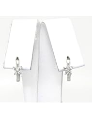 10K White Gold Diamond Butterfly Huggie Earrings