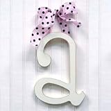 Wooden Hanging a: Blue Polka Dot Ribbon
