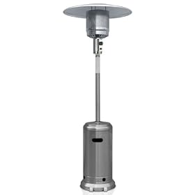 Garden Sun GS4400SS Floor Standing 44,000 BTU Propane Powered Patio Heater With Push Button Ignition - Stainless Steel