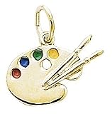 Rembrandt Charms Artist Palette Charm in Silver or Gold, Engravable