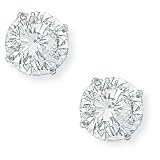 9ct White Gold Claw-set 8mm Cubic Zirconia Stud Earrings. Beautiful presentation gift box and anonymous outer packaging. Money back if not 100% delighted