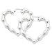 Genuine IceCarats Designer Jewelry Gift Sterling Silver Rhodium-Plated Bamboo Heart Hoop Earrings