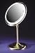 Zadro 9 Makeup Magnifying Vanity Mirror, Satin Nickel, Surround Light, Adjustable Pedestal, 5X Magnification