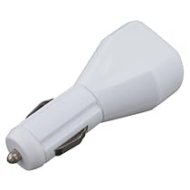 Premium White Universal USB Car (Vehicle) Charger Adaptor [w/ LED power indicator] for Apple iPod Shuffle iPod/Zune and Microsoft Zune