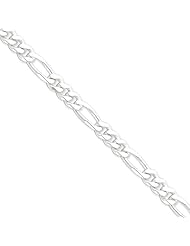 Sterling Silver 16in 7.75mm Figaro Necklace Chain. Metal Wt- 41.77g