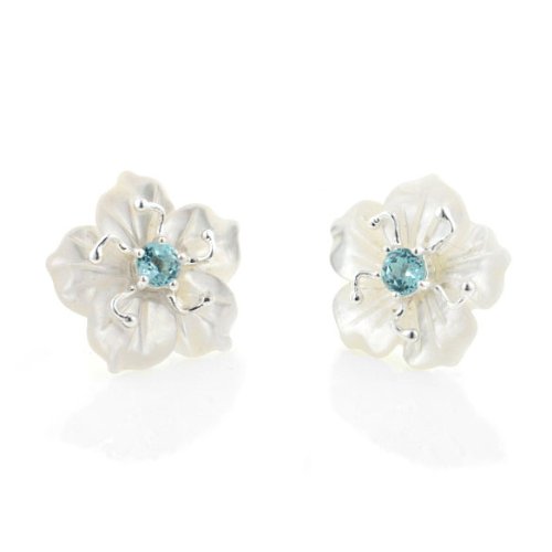  Daffodil Flower and Genuine Blue Topaz Sterling Silver Earrings Review