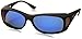 Cocoons Style Line Mx Polarized Rectangular Sunglasses, Black Frame & Gray Blue Mirror Lens, 66 mm