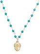 14k Yellow Gold Natural Turquoise Acorn Necklace