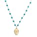 14k Yellow Gold Natural Turquoise Acorn Necklace