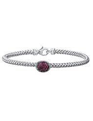 Sterling Silver Red Colored CZ Bracelet