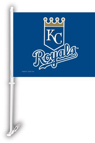 MLB Kansas City Royals Car Flag W/Wall Brackett