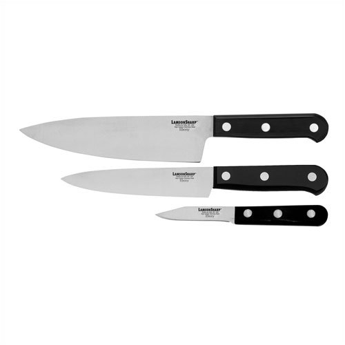 LamsonSharp 39591 Ebony Stamped Knives 3-Piece Chef Set