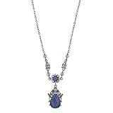 Ornate Jet & Sapphire Hues Princess Necklace