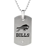 Stainless Steel Buffalo Bills Logo Dog Tag with Chain