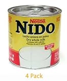 Nestle Nido Instant Dry Whole Milk 12.6 Oz - 360g Can - 4 Pack