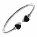 Jewelry : Sterling Silver Black Enamel Heart Cuff Bangle