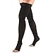 Truform 20-30 mmHg Compression Stockings for Men and Women, Thigh High Length, Dot-Top, Open Toe, Black, Small