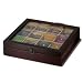 Service Ideas 12-Compartment Beachwood Tea Chest w/ See-Thru Lid 137498