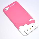 Hot 2 Piece hot pink Cute 3D Bow Hello Kitty hard Case Cover Skin for Iphone 5 5G