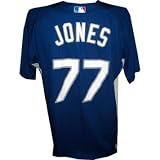 Greg Jones #77 2008 Dodgers Game Used Blue Batting Practice Jersey 48