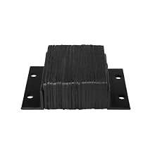 IWI Rubber Dock Bumper, Rectangular, Laminated, Horizontal Mount, 4 Holes, 12" Length, 14" Width, 4" Depth