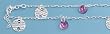 Sterling Silver Italian Ankletwith Pink Crystals - 10'' in Length
