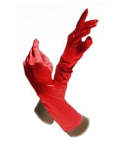 Be Wicked BW100 100% Polyester Gloves,color Red,size 39cm