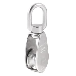 Hardware Stainless Steel 20mm Diameter Single Sheave Swivel Eye Rope Pulley