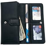 Embassy Ladies Solid Genuine Leather Wallet Multiple Slots Snap Closure Interior Compartment