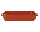 Review Emile Henry  / Emile Henry, Red rectangular roaster, 39x26 cm, Flame