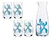 Bodanova Set of four Tumblers and Carafe, Blue