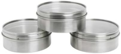 IKEA 3 stainless steel magnetic containers w lid spice jars storage tin GRUNDTAL