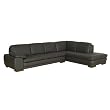 Dark Brow Leather Sofa & Chaise Set By Wholesale Interiors