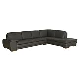 Dark Brow Leather Sofa & Chaise Set By Wholesale Interiors